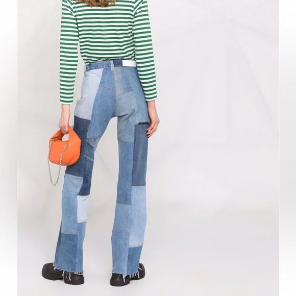 Re/Done Patchwork Amina Jeans in Indigo